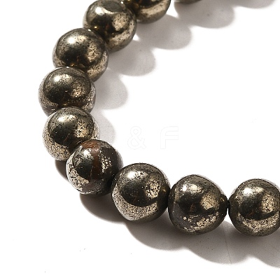 Natural Pyrite Beads Strands G-H059-A01-02-1