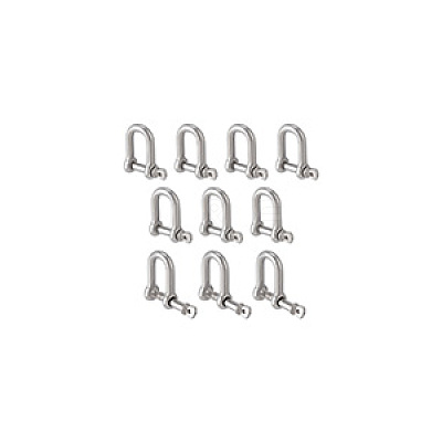 304 Stainless Steel D-Ring Anchor Shackle Clasps STAS-WH0033-56A-1