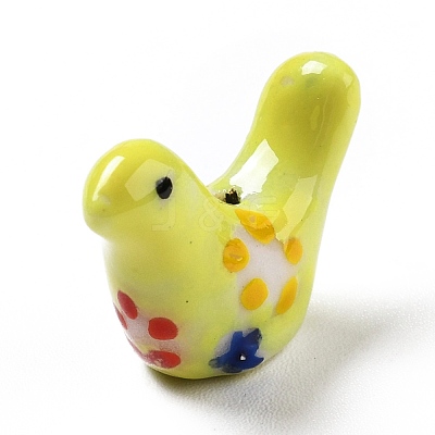 Handmade Printed Porcelain Beads PORC-F005-04E-1