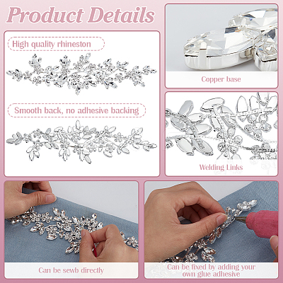 1Pc Rhinestone Cloth Patches AJEW-FG0004-59B-1