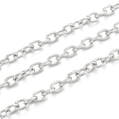 Tarnish Resistant 304 Stainless Steel Textured Cable Chains CHS-O010-04P-1