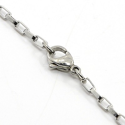 Tarnish Resistant Box Chain Necklace for Men NJEW-F027-17-2mm-1
