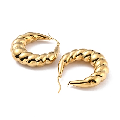 Ion Plating(IP) 304 Stainless Steel Hoop Earrings EJEW-A059-01G-1