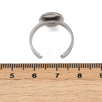 304 Stainless Steel Cuff Ring Components STAS-D372-07P-03-1