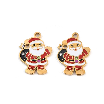 Christmas 304 Stainless Steel Enamel Pendants SA-CBA85C0-02G-G-1