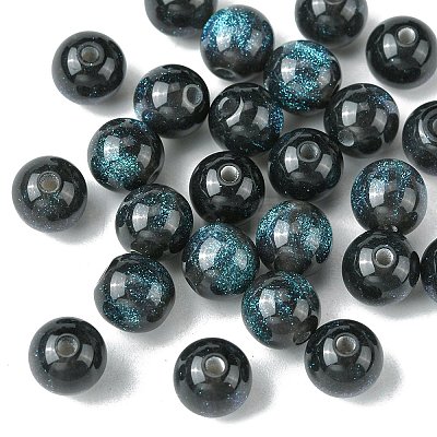 25Pcs Round Imitation Cat Eye Resin Beads RESI-FS0001-65G-1