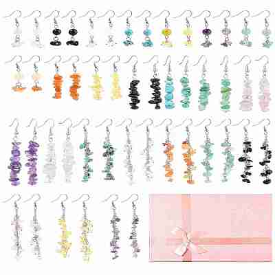 24Pair 316 Surgical Stainless Steel Dangle Earrings EJEW-FS00057-1