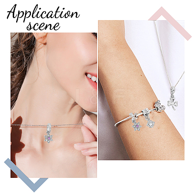 16Pcs 8 Styles Rack Plating Alloy Crystal Rhinestone European Dangle Charms FIND-CA0007-73-1