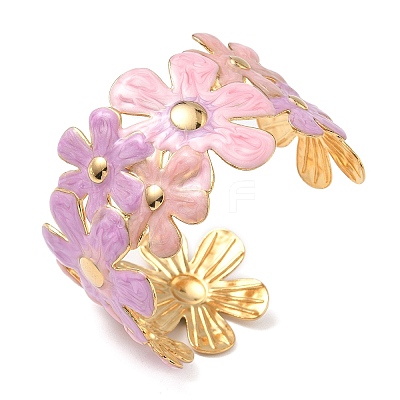 304 Stainless Steel Cuff Bangles for Women BJEW-F525-04B-G-1