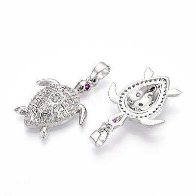 Brass Micro Pave Cubic Zirconia Pendants KK-N257-05P-1