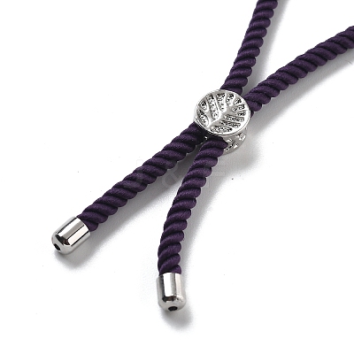 Twisted Nylon Cord Silder Bracelets DIY-B066-03P-07-1