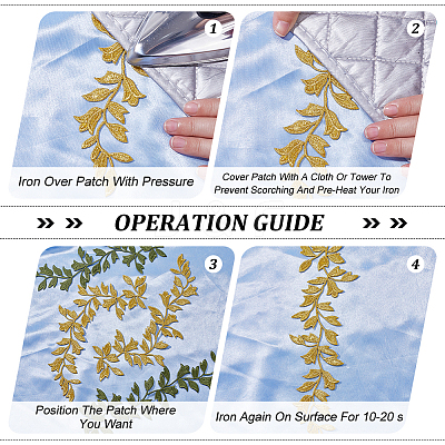 4Pcs 2 Colors Leaf Computerized Embroidery Polyester Ornament Accessories FIND-GF0005-29-1