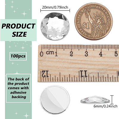 100Pcs Self-Adhesive Acrylic Rhinestone Stickers DIY-FG0007-45-1