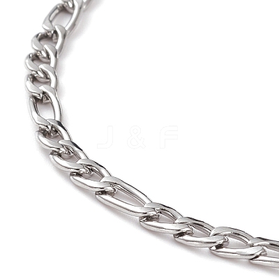 Non-Tarnish Men's 304 Stainless Steel Figaro Chain Necklace NJEW-JN03263-1