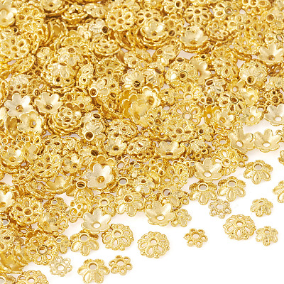 400Pcs 4 Styles Alloy Bead Caps FIND-TA0009-94G-1