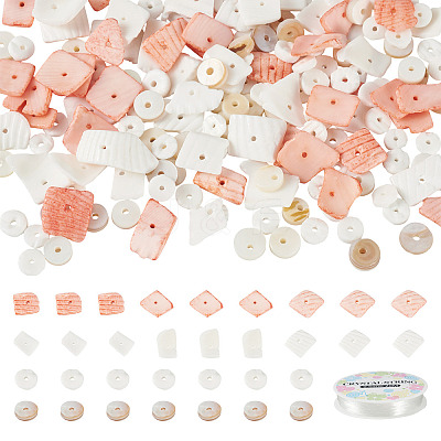 DIY Natural Shell Beads Bracelet Making Kit DIY-CF0001-10-1