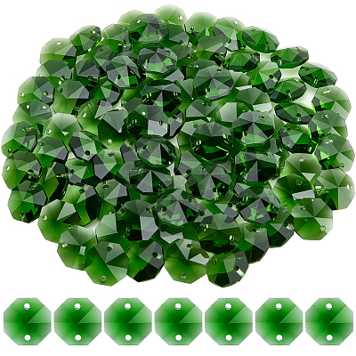 120Pcs Electroplated Glass Octagon Links Connectors EGLA-SP0001-35-1