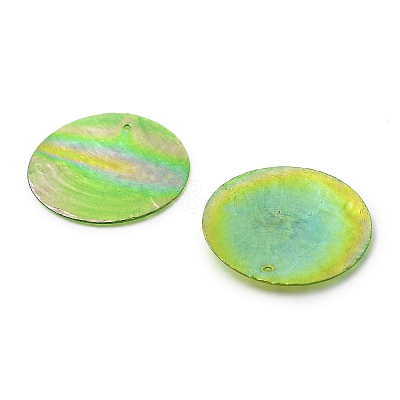 Spray Painted Natural Capiz Shell Pendants X-SSHEL-Z002-01A-1