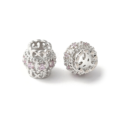 Brass Micro Pave Cubic Zirconia European Beads KK-U067-08P-05-1