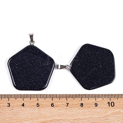 Synthetic Blue Goldstone Pendants G-Q172-02P-1