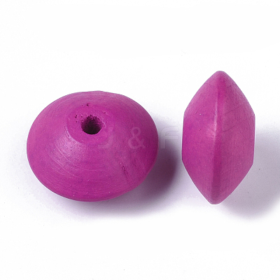 Spray Painted Natural Maple Wood Beads WOOD-T019-29-1