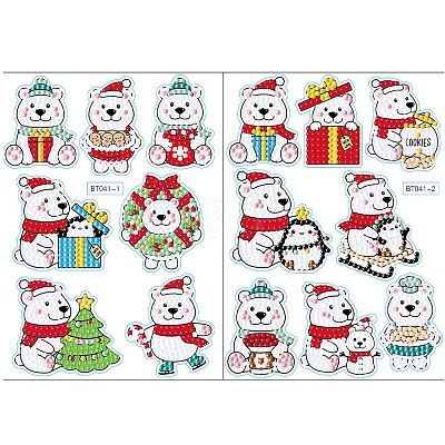 DIY Christmas Theme Diamond Painting Sticker Kits DIAM-PW0003-036L-1