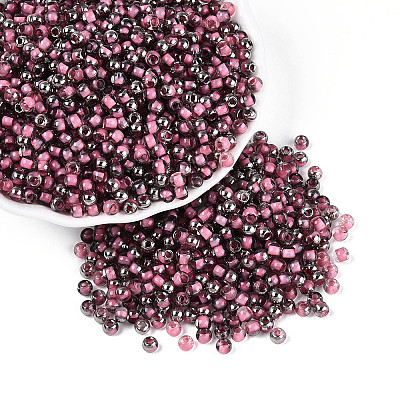Transparent Inside Colours Glass Seed Beads SEED-T007-19A-02-1