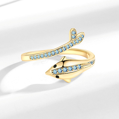 Brass Micro Pave Cubic Zirconia Cuff Open Rings FS-WG36E83-02-1