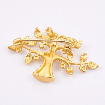 Brass Safety Brooch ZIRC-E149-35G-1