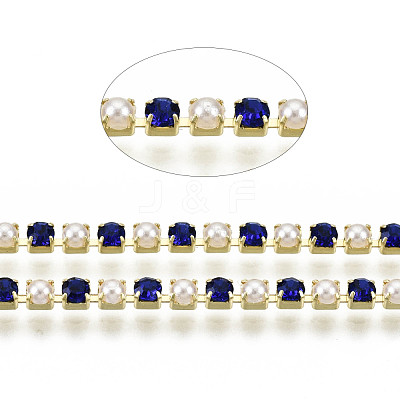 Brass Rhinestone Strass Chains CHC-N017-001A-A19-1
