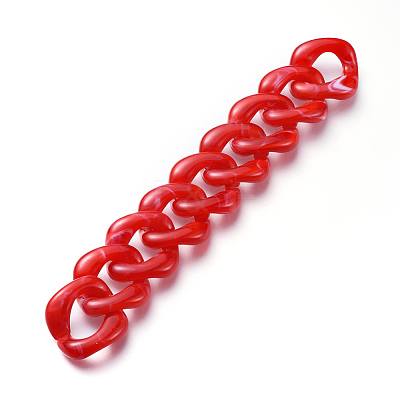 Handmade Acrylic Curb Chains AJEW-JB00555-04-1
