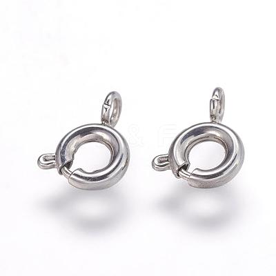 Tarnish Resistant 304 Stainless Steel Spring Ring Clasps STAS-P162-12-5mm-1
