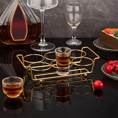 6-Hole Iron Glass Holder Display Racks ODIS-WH0025-72-1