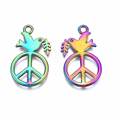 Rainbow Color Alloy Pendants PALLOY-N163-118-NR-1