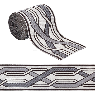 5M Polyester Jacquard Stripe Ribbon SRIB-WH0026-06A-1