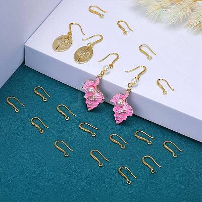 20Pcs Brass Earring Hooks ZIRC-SZ0005-18-1