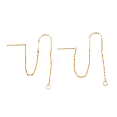 Brass Stud Earring Findings KK-K251-03G-1