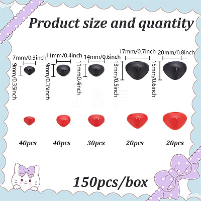 1 Box Flat Triangle Plastic Craft Noses Cabochons Set DOLL-GO0001-04B-1