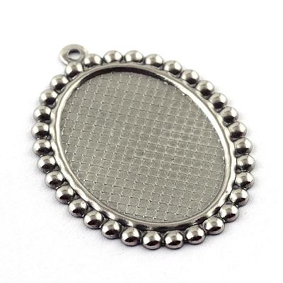 Tarnish Resistant Pendant Cabochon Settings STAS-Q194-16-1