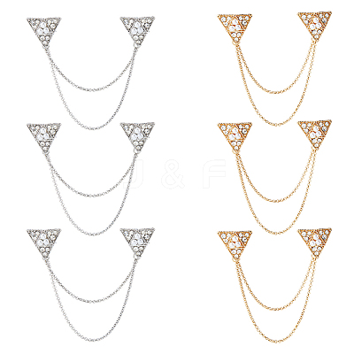 6Pcs 2 Colors Triangle Lapel Pins JEWB-FH0002-55-1