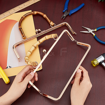 2Pcs 2 Style Wooden Bag Handles FIND-GA0001-46-1