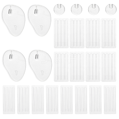 4 Pairs 2 Style Invisible PVC Plastic Flip Flop Pads AJEW-CA0003-81-1