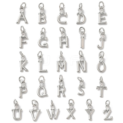 Brass Micro Pave Clear Cubic Zirconia Charms KK-A273-01P-1