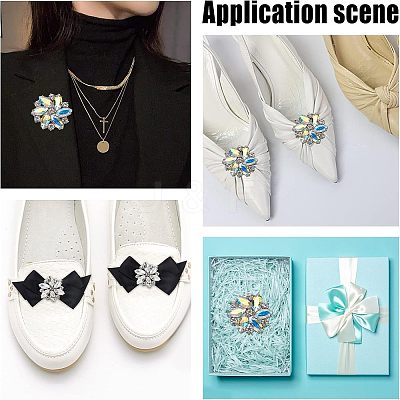 4Pcs 2 Style Glass Rhinestone Shoe Decorations FIND-NB0002-34A-1