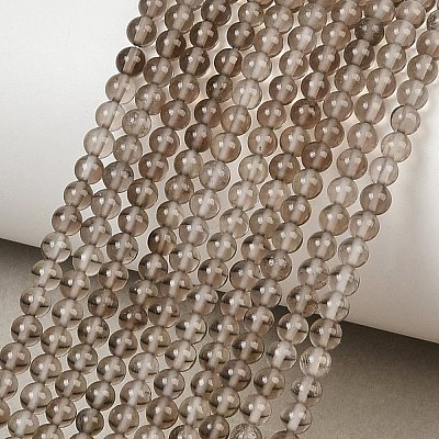 Natural Smoky Quartz Beads Strands G-N0195-02-3mm-01-1