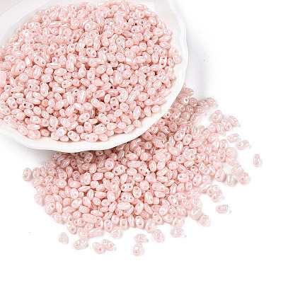Opaque Colours Luster Glass Seed Beads SEED-T006-02G-1