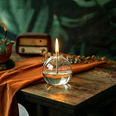 Transparent Glass Candle Holders with Candle Wick DIY-WH0308-997A-1
