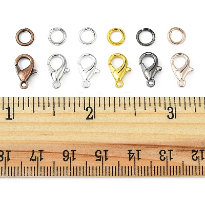 120Pcs 6 Color Zinc Alloy Lobster Claw Clasps DIY-FS0003-42-1