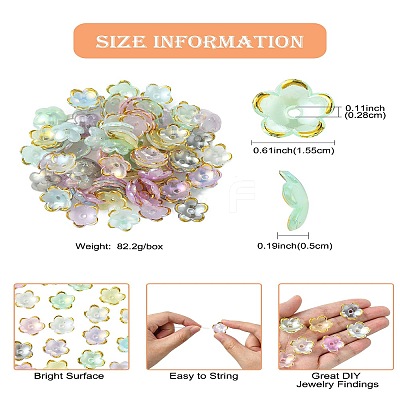 100Pcs Transparent Acrylic Bead Caps TACR-CJ0001-70B-1