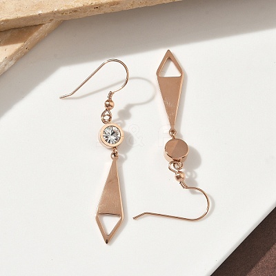 304 Stainless Steel Tie Dangle Earrings EJEW-Z129-19RG-1